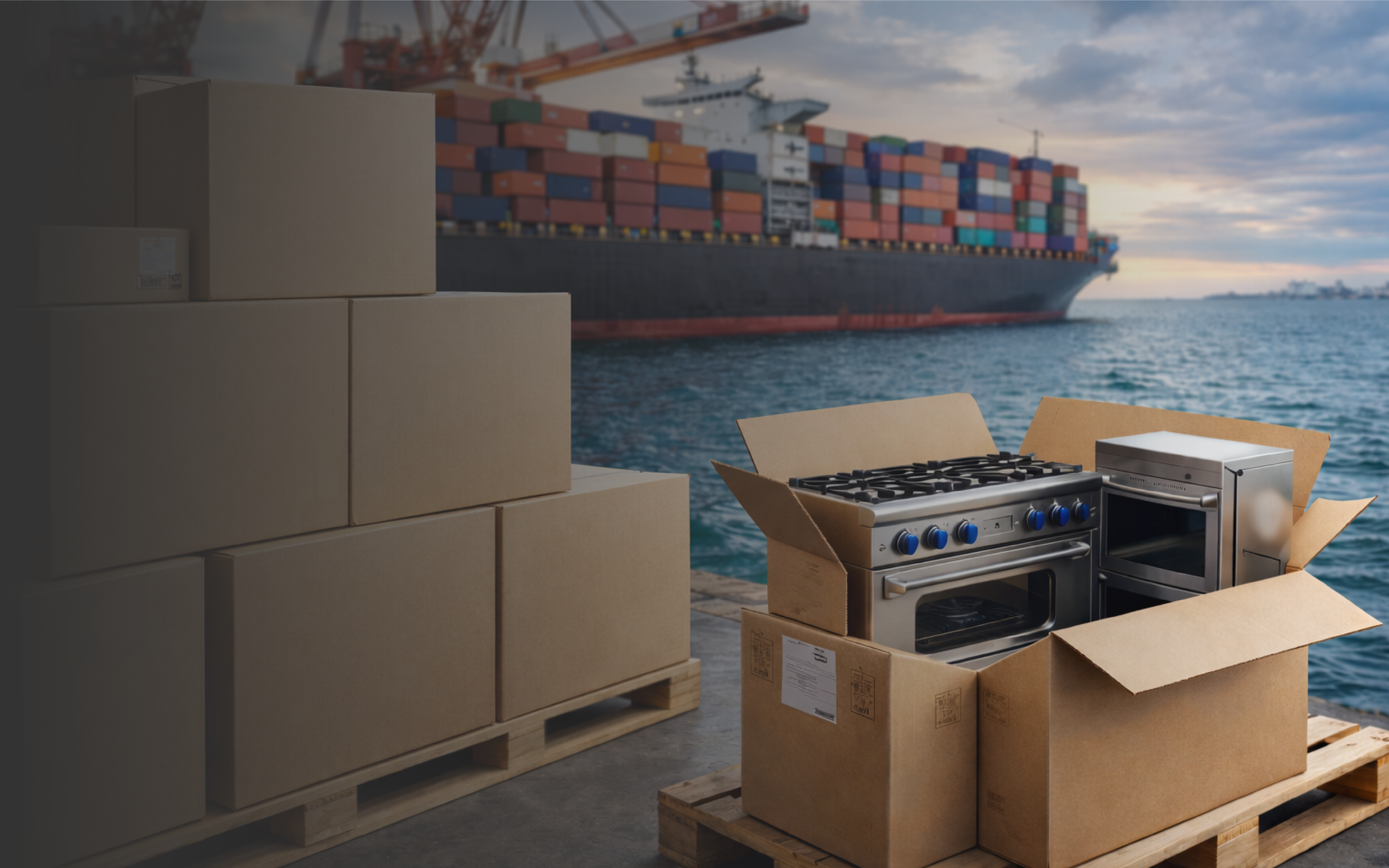 Shipping containers and gastronomy equipment